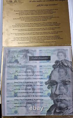 Bank of England 8 x Five Pound £5 Note Banknote Sheet Uncut Kentfield Rare 1996