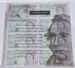 Bank of England 8 x Five Pound £5 Note Banknote Sheet Uncut Kentfield Rare 1996