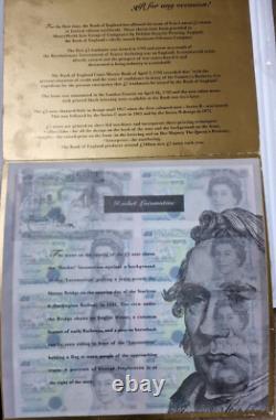 Bank of England 8 x Five Pound £5 Note Banknote Sheet Uncut Kentfield Rare 1996