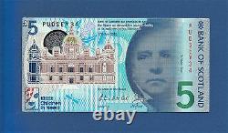 Bank of Scotland 2015 Polymer £5 S/N PUDSEY34 ONLY 50 Printed UNC V. V Rare