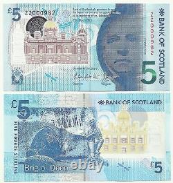Bank of Scotland Very Special UNC £5 Notes Prefix ZZ000