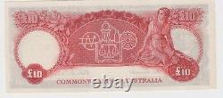 Banknote 1954 Australia 10 pound R62f Coombs Wilson 1st prefix WA00 UNC, scarce
