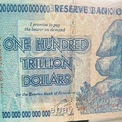 Banknote Zimbabwe One Hundred Trillion dollars. UNC. Pristine. Individual. (x1)