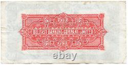 Belfast banking Co Ltd banknote £5 five pound 1942 real currency handsigned