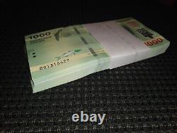 Burundi 1000 Francs 2021 Bundle of 100 Crisp Foreign Banknotes From Central Bank