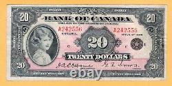 Canada $20 Dollars VF 1935 P-46b BC-9b Small Seal Princess Elizabeth Banknote