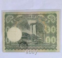 Ceylon British (1945 Rare) 100 Rupee High Grade Beautiful Rare Bank Note