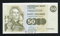 Clydesdale Bank Ltd, 2 x £50 notes, 1981, mint condition