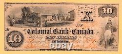 Colonial Bank of Canada Toronto $10 Dollars aXF 1869 Spurious Date Banknote