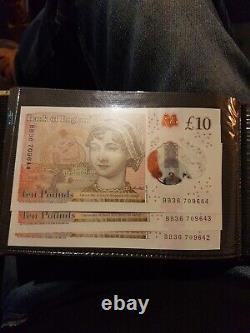 Consecutive £10 pound notes X 3 uncirculated Sarah John