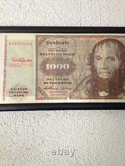 Das Fenstertuch mit der besonderen Note 1000 DM Deutsche Mark Banknote Unikat