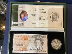 Debden Set, The Royal Mint And Bank Of England £10 and Silver Crown Set