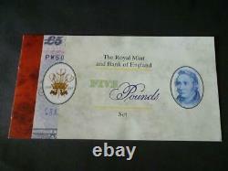 Debden set C130 Prince Of Wales PW50 Kentfield £5 Note and Cupro Nicel £5 coin