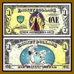 Disney 1 Dollar, 2013 A Series, 5 Digit Serial 101 Dalmatians Cruella Error