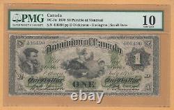 Dominion of Canada Payable Montreal $1 1870 DC-2a PMG-10 Banknote