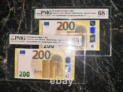 EURO 200 BANKNOTE PMG 68 DRAGHI ITALY P25 s 2019 S ULTRA RARE PPQ PMG