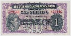 East Africa Banknote 1 Shilling 1943 P27 A XF King George British Rule Rare