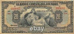 Ecuador 20 Sucres 10.17.1939 P 93a Series HA Circulated Banknote MIT