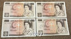 England 4 x £10 Pounds banknote in Fine / VF condition. Signed Somerset
