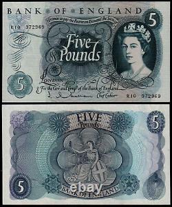 England 5 Pounds Hollom (b297) Prefix R- Last Series Aunc