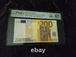 Euro 200 Banknote Pmg 67 W. F. Duisenberg Finland 2002 L Very Rare
