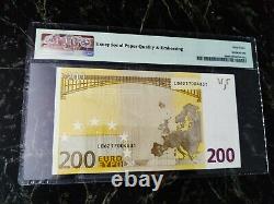 Euro 200 Banknote Pmg 68 W. F. Duisenberg Finland 2002 L Ultra Rare Top 1
