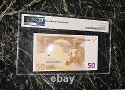 Euro 50 Banknote Pmg 66 W. F. Duisenberg Finland 2002 L Rare Rare