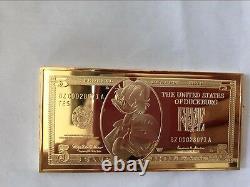Extremely Rare! Disney Scrooge McDuck $5 Duckburg Gold Banknote LE of 150 Bar