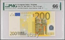 GEM UNC 200 T002 Euro Belgium European Union EU 2002 Draghi P-19z 66EPQ Prefix Z