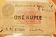 GOVERNMENT OF INDIA, KING GEORGE V 1917 ONE RUPEE BANK NOTE no B 572339 RARE