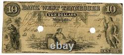 Genuine 1859 Bank of West Tennessee Memphis TN $10 Obsolete Note Counterstamped