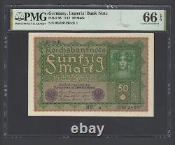 Germany- Imperial Bank 50 Mark 1919 P66 Uncirculated Grade 66