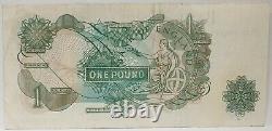 Great Britain 1968.1 Pound. Collector's Misprint. Wet Ink Transfer. Nice Grade