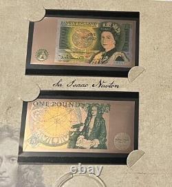 Great British Icons 24Ct-Gold Bank Note Collection Complete With Pure Gold Coin