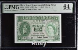 Hong Kong 1 Dollars 1959 P324Ab UNC / PMG 64