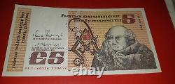 Ireland 1 Pound to 50 Pounds Banknotes Eire Rare Bank of Ireland Punt Note Set