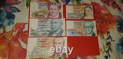 Ireland 5 Pound to 100 Pounds Banknotes Eire Rare Bank of Ireland Punt Note Set