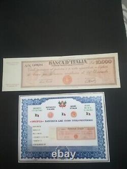 Italy 10000 lire provisional title banknotes