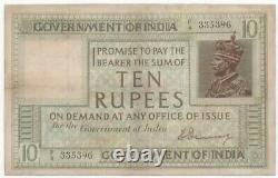 King George V 10 Rupees Green