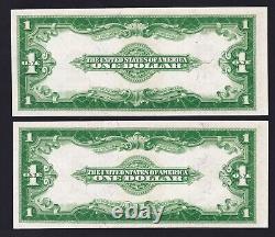 Lot (2) Consecutive Fr. 238 1923 $1 Silver Certificate HORSE BLANKET AU