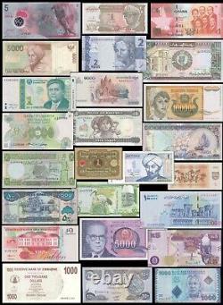 Lots of UNCIRCULATED world different banknotes, 1 FREE REPLACEMENT note each lot