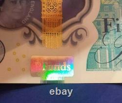 MINT ERROR! RARE £5 NOTE! Serial no. Printed over hologram on front! (BA39)