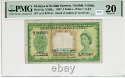 Malaya & British Borneo 1953 5 Dollars PMG Certified Banknote VF 20 Pick 2a
