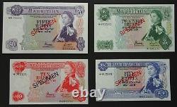 Mauritius 1978 Banknotes Specimen Set. 5, 10, 25 & 50 Rupees, Unc. Genuine