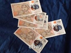 NEW £10.00 AA31 CONSECUTIVE SEQUENCE x5