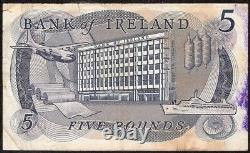 NORTHERN IRELAND 5 POUNDS 1968 P57b FINE