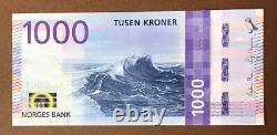 NORWAY 1000 Kroner 2019 wave in the open sea P-NEW UNC Banknote