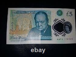 New £5 note with a early serial number AA01 126583