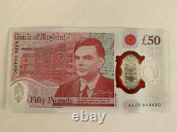 New £50 Pound Note AA05 044480 Bank Of England New Polymer