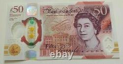New Polymer UNC Plastic £50 Fifty Pound Bank of England Note FIRST RUN Series AA